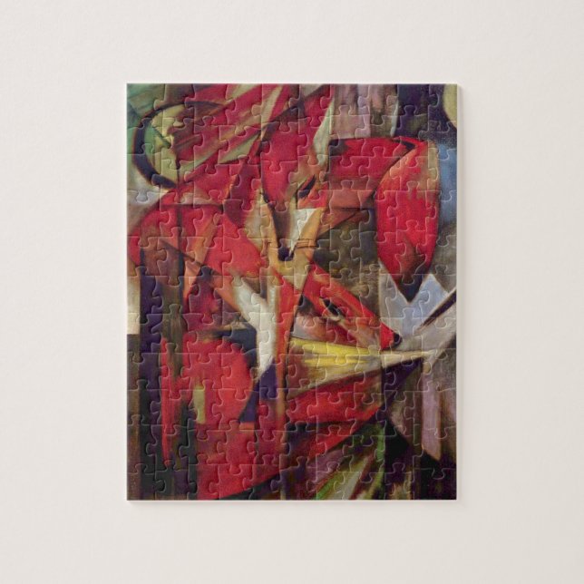 Puzzle Renards par Franz Marc, Art Abstrait Cubiste Vinta (Vertical)