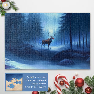 Puzzle Renne adorable Pays merveilleux d'hiver Vacances 