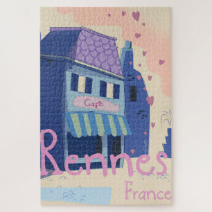Puzzle Rennes France dessin animé vintage