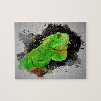 Puzzle Reptile Iguana Vert