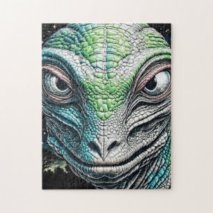 Puzzle Reptilian Lizard Homme Alien Extraterrestre En cou