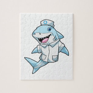 Puzzle Requin comme infirmière avec manteau