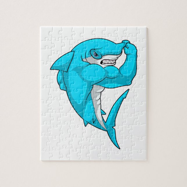 Puzzle requin-marteau en tant que culturiste au Bodybuild (Vertical)
