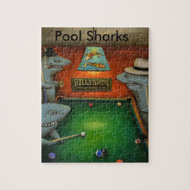 Puzzle Requins de piscine avec le lettrage (Vertical)