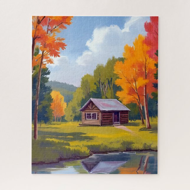 Puzzle Résidence d'Automne Chalets au bord du Lac (Vertical)