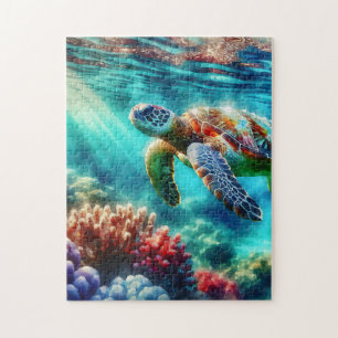 Puzzle Rester en contact   La natation des tortues de mer
