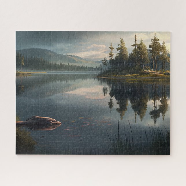 Puzzle Retraite Lac Relaxant Eau calme paisible (Horizontal)