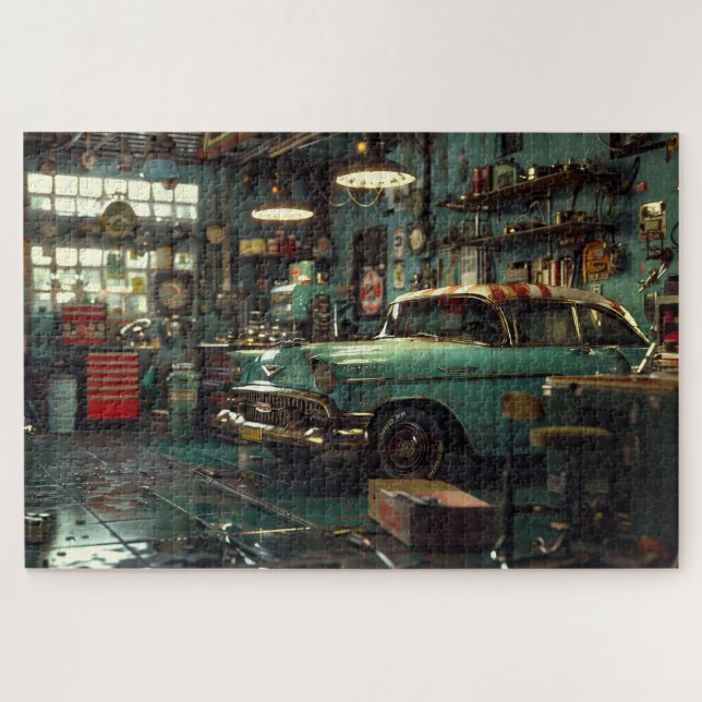 Puzzle Rétro 1950 Mécanique Garage (Horizontal)