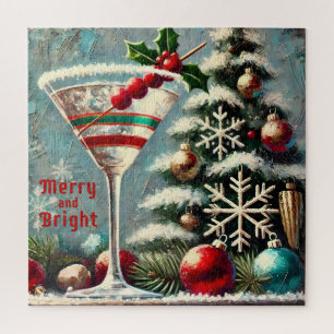 Puzzle Retro 50 Cranberry Snowflake Noël Martini