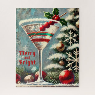 Puzzle Retro 50 Cranberry Snowflake Noël Martini