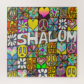 Puzzle Retro 60s Psychedelic Shalom LOVE
