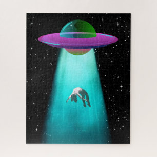 PUZZLE: Retro Alien UFO Abduction Jigsaw Puzzle