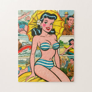 Puzzle Retro Bikini Girl Summer Comics