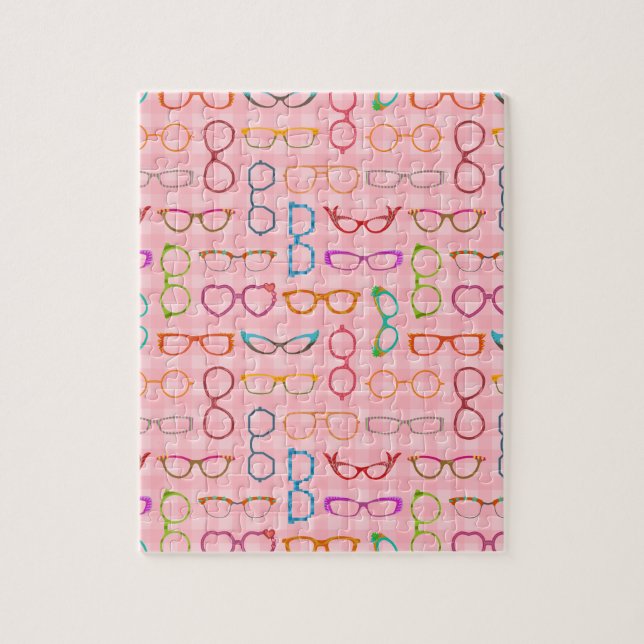 Puzzle Rétro hippie moderne de lunettes avec le guingan (Vertical)