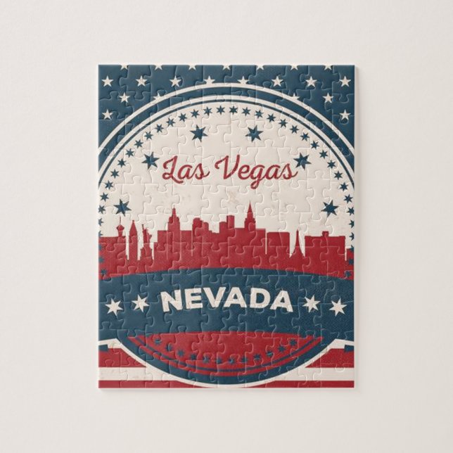 Puzzle Retro Las Vegas Skyline (Vertical)