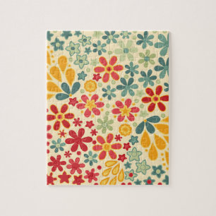 Puzzle Retro. Motifs floraux
