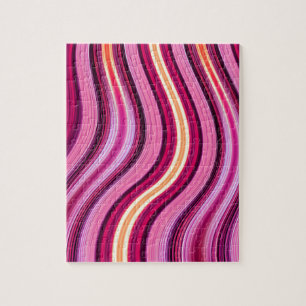 Puzzle Rétro purple wavy stripes pattern