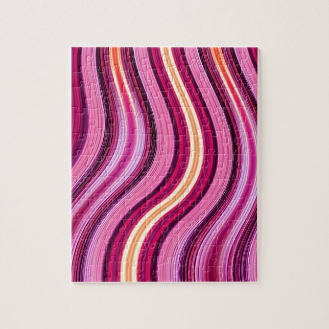 Puzzle Rétro purple wavy stripes pattern (Vertical)