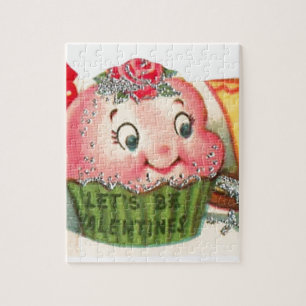 Puzzle Rétro Saint-Valentin vintage de petit gâteau et