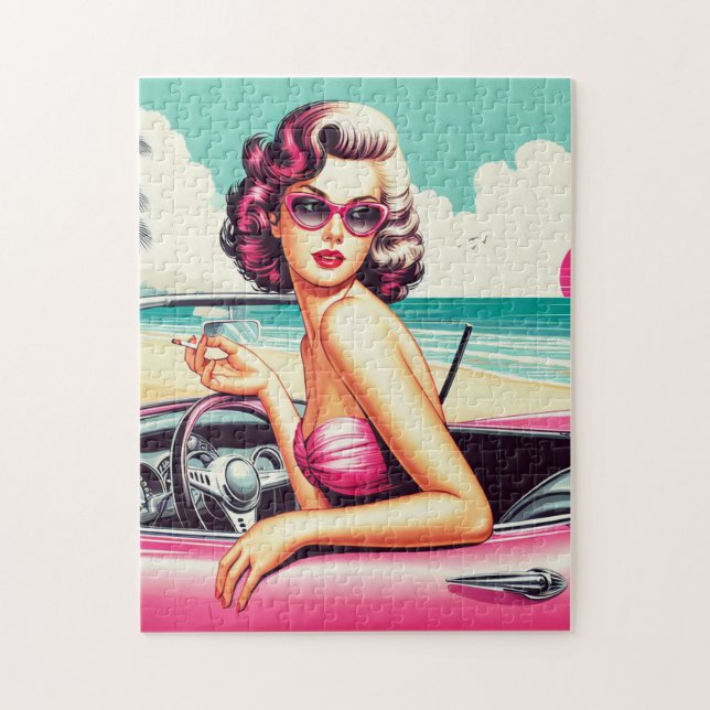 Puzzle Retro Summer Girl (Vertical)