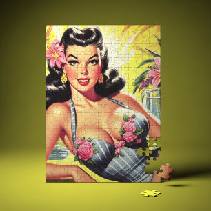 Puzzle Retro Tropical Summer Pin up