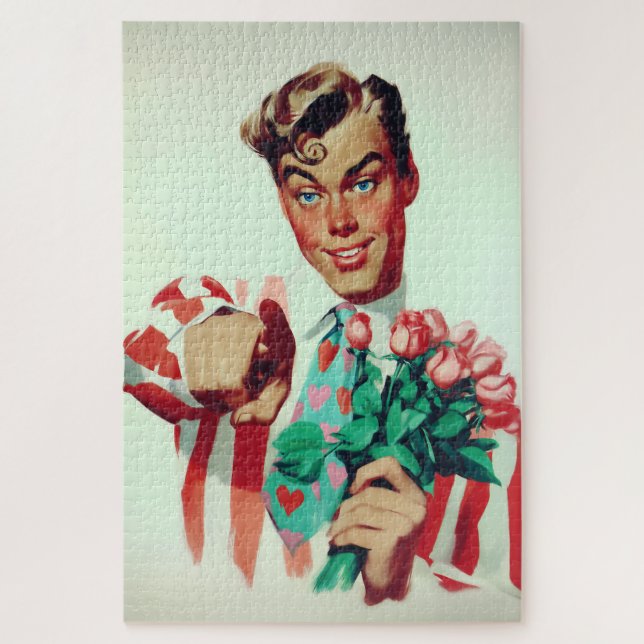 Puzzle Retro Valentine Flirty Guy (Vertical)