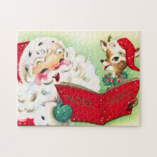 Puzzle retro vintage Christmas Santa Holiday 