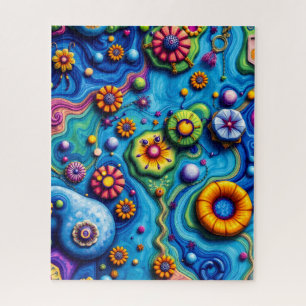 Puzzle Rêve floral psychédélique - Fleur Super colorée