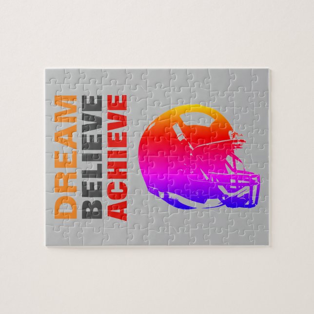 Puzzle Rêve motivationnel Croire atteindre le football (Horizontal)