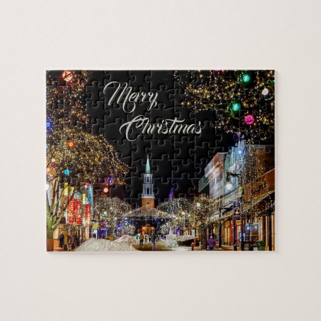 Puzzle Réveillon de Noël Arbres colorés Fêtes (Horizontal)