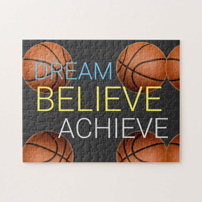 Puzzle Rêver croire atteindre le basket-ball (Horizontal)