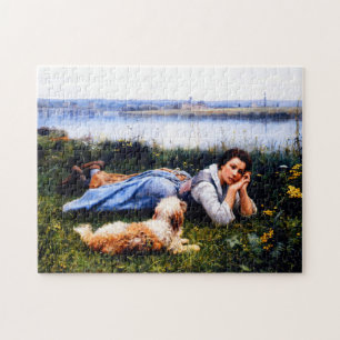 Puzzle Reverie by Daniel Ridgway Knight