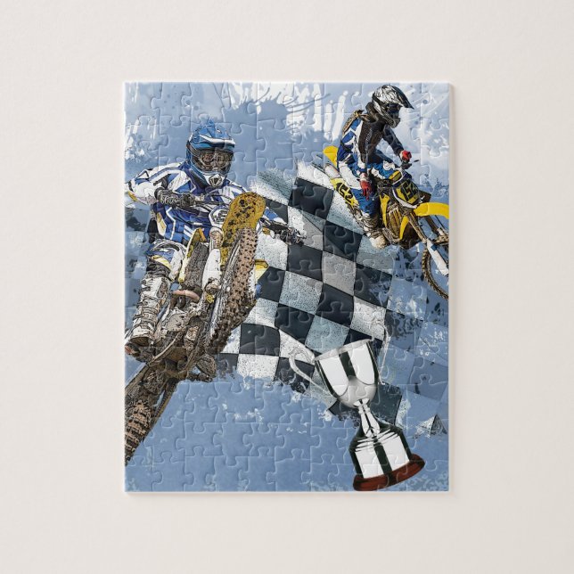 Puzzle Rêves de bleu de motocross (Vertical)