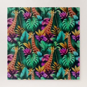 Puzzle Rêves de girafe de jungle motif de surface transpa