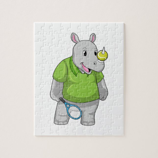 Puzzle Rhino at tennis (Vertical)
