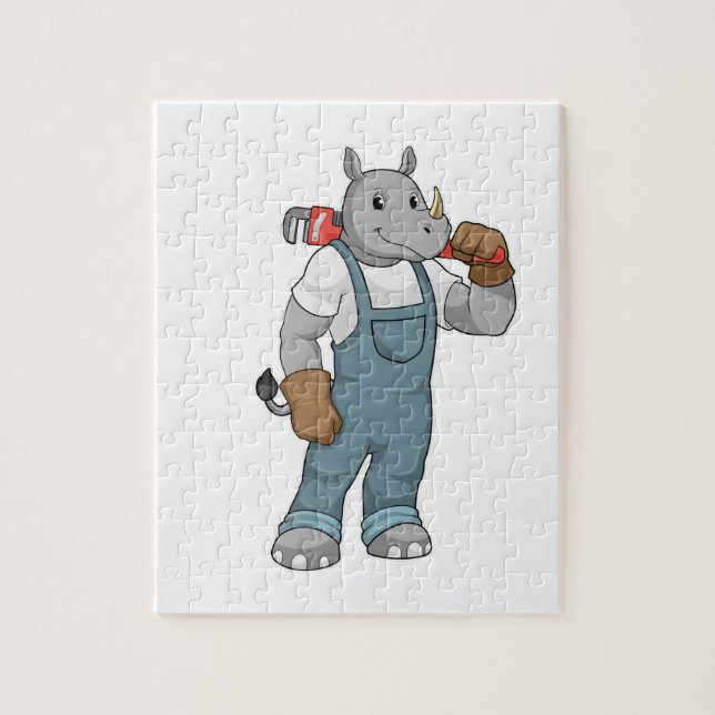 Puzzle Rhino en Handyman avec Pince à pompe à eau (Vertical)