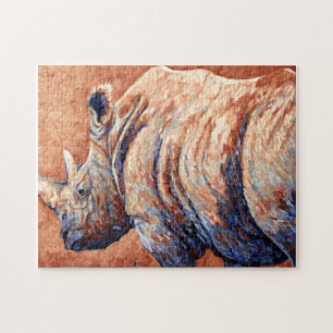 Puzzle Rhinocéros bleu