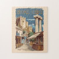 Rhodes Grèce Ruines Voyages Art Vintage