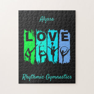 Puzzle Rhythmic Gymnastics Love in Green and Aqua   