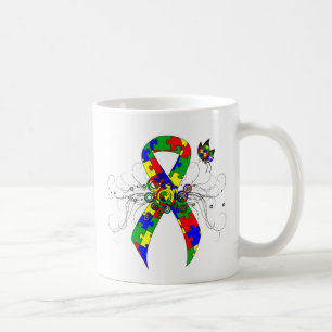 Puzzle Ribbon Butterfly Coffee Mug