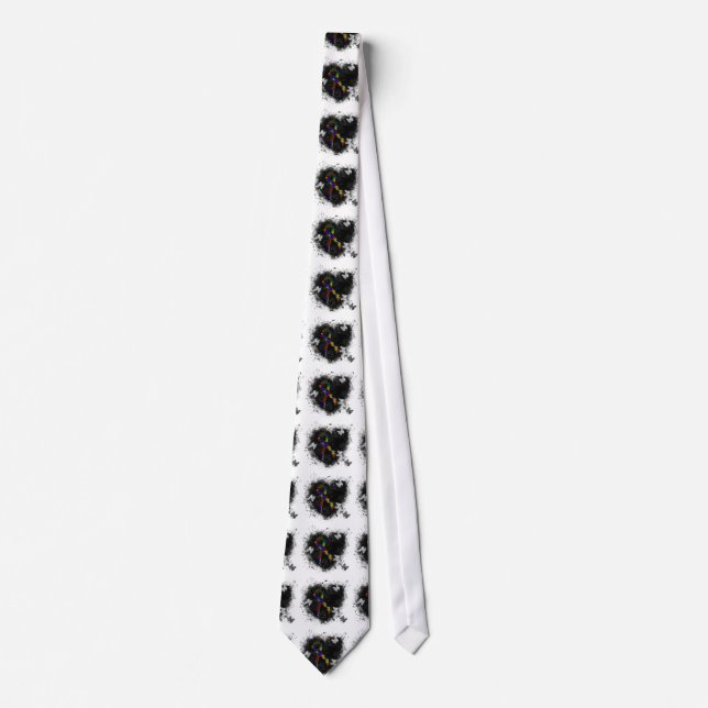 Puzzle Ribbon Grunge Heart Tie (Front)