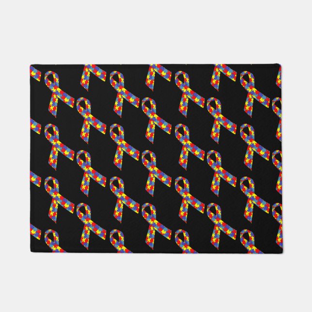 Puzzle Ribbons Tiled Pattern Doormat (Front)