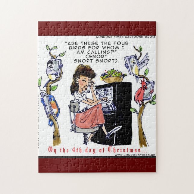Puzzle Rick London Ernestine appelle les oiseaux Noël (Vertical)