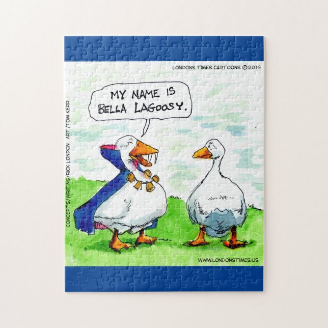 Puzzle Rick London Funny Goose Vampire portant des cloche (Vertical)