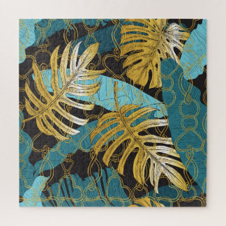 Puzzle Rideau de chaîne d'or, feuilles tropicaux.