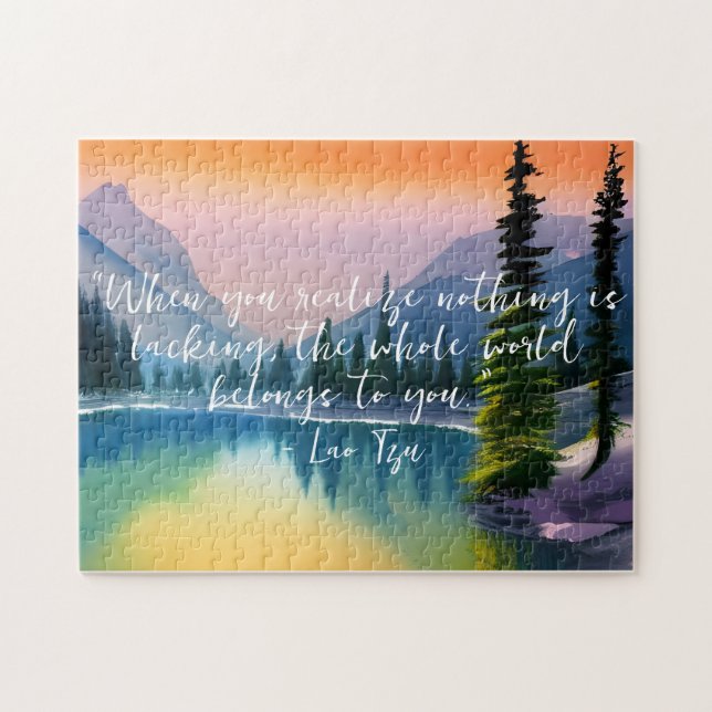 Puzzle Rien Ne Manque De Citation Zen Scène Lac Pacifique (Horizontal)
