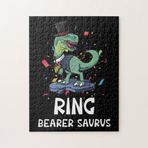 Puzzle Ring Bearer Dinosaur Rex Mariage Party