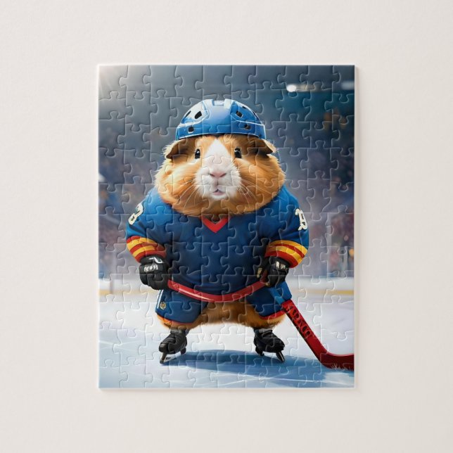 Puzzle "Rink Rookie : Le Cochon De Guinée pour le hockey  (Vertical)