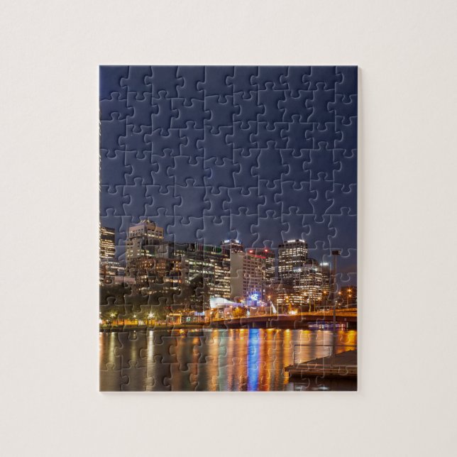 Puzzle Rivière de Melbourne Yarra la nuit (Vertical)