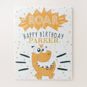 Puzzle ROAR Dinosaur Happy Birthday personalized